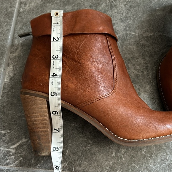Lucky Brand Nycott Leather Bootie Stacked Heel Size 10M(42) Brown Fall Boho - Picture 16 of 16